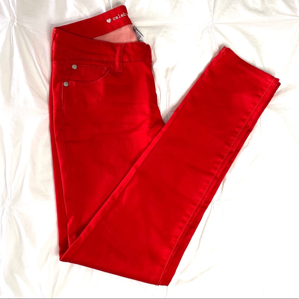 Red Jeans Mid Rise